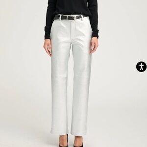 SPRWMN Silver Leather Classic Trousers